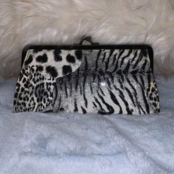 NWOT Animal Print Leather Clutch/Wallet leapard panther minimal statement bag - Picture 4 of 13